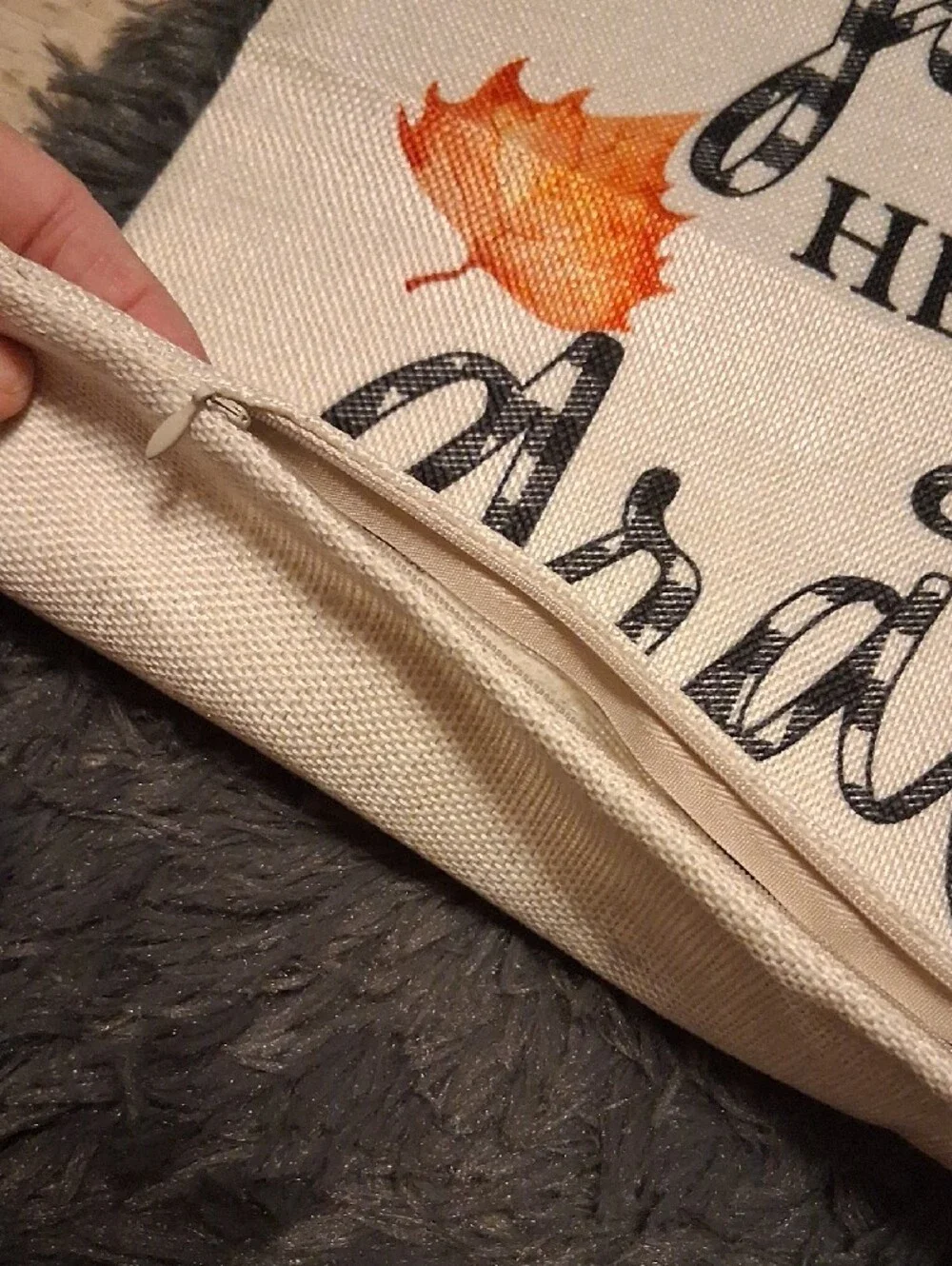 Pillow Cover- Fall Gather and Grateful Design